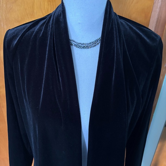 Velvet cardigan Susan Graver waterfall cascade black - Picture 4 of 14